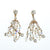 Vintage Aurora Borealis and Pearl Crystal Chandelier Statement Earrings, Clip On