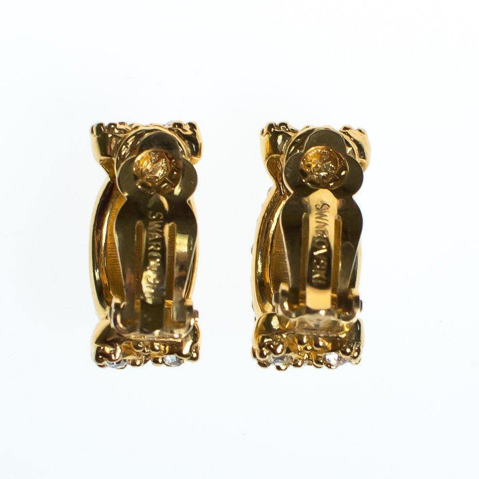 Vintage Swarovski Crystal Rhinestone Earrings, Gold Tone Setting, Clip-on by Swarovski - Vintage Meet Modern Vintage Jewelry - Chicago, Illinois - #oldhollywoodglamour #vintagemeetmodern #designervintage #jewelrybox #antiquejewelry #vintagejewelry