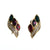 Vintage Swarovski Crystal Earrings in Jewel Toes, Green Pink and Blue, Flame Ear Crawler Design