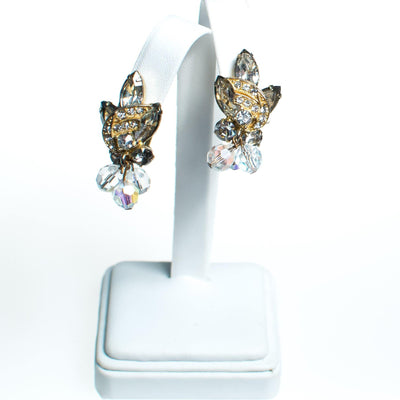 Vintage Juliana Marquise and Beaded Crystal Statement Earrings, Clip On by Juliana - Vintage Meet Modern Vintage Jewelry - Chicago, Illinois - #oldhollywoodglamour #vintagemeetmodern #designervintage #jewelrybox #antiquejewelry #vintagejewelry