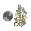 Vintage Pressed Glass Aurora Borealis Leaf Brooch by Mid Century Modern - Vintage Meet Modern Vintage Jewelry - Chicago, Illinois - #oldhollywoodglamour #vintagemeetmodern #designervintage #jewelrybox #antiquejewelry #vintagejewelry