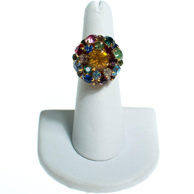 Vintage Judy Lee Rainbow Rhinestone Statement Ring by Judy Lee - Vintage Meet Modern Vintage Jewelry - Chicago, Illinois - #oldhollywoodglamour #vintagemeetmodern #designervintage #jewelrybox #antiquejewelry #vintagejewelry