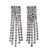 Vintage Art Deco Style Diamante Rhinestone Fringe Statement Earrings, Clip On, 1950s, Old Hollywood Glamour