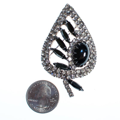 Vintage Juliana Hematite and Diamante Rhinestone Leaf Brooch, 1960s by Juliana - Vintage Meet Modern Vintage Jewelry - Chicago, Illinois - #oldhollywoodglamour #vintagemeetmodern #designervintage #jewelrybox #antiquejewelry #vintagejewelry