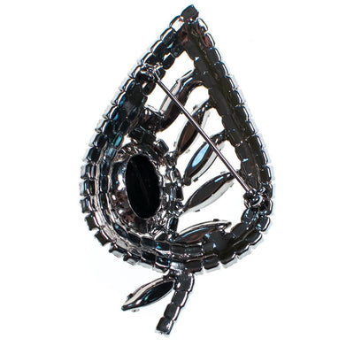 Vintage Juliana Hematite and Diamante Rhinestone Leaf Brooch, 1960s by Juliana - Vintage Meet Modern Vintage Jewelry - Chicago, Illinois - #oldhollywoodglamour #vintagemeetmodern #designervintage #jewelrybox #antiquejewelry #vintagejewelry