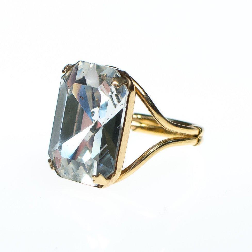 Vintage Huge Chunky Crystal Cocktail Statement Ring by Gold Filled - Vintage Meet Modern Vintage Jewelry - Chicago, Illinois - #oldhollywoodglamour #vintagemeetmodern #designervintage #jewelrybox #antiquejewelry #vintagejewelry