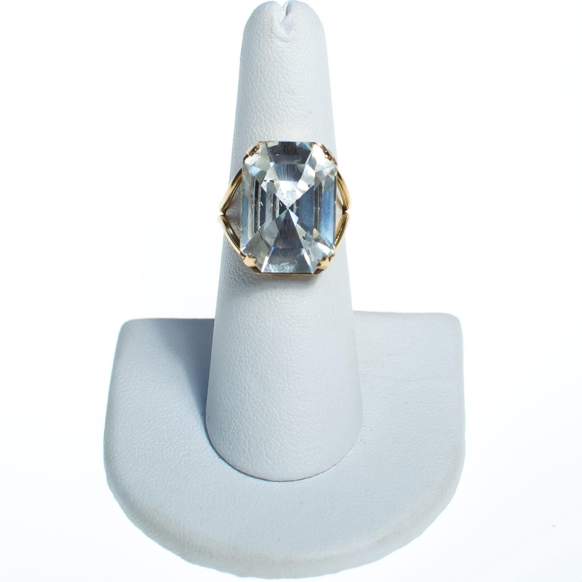 Vintage Huge Chunky Crystal Cocktail Statement Ring by Gold Filled - Vintage Meet Modern Vintage Jewelry - Chicago, Illinois - #oldhollywoodglamour #vintagemeetmodern #designervintage #jewelrybox #antiquejewelry #vintagejewelry