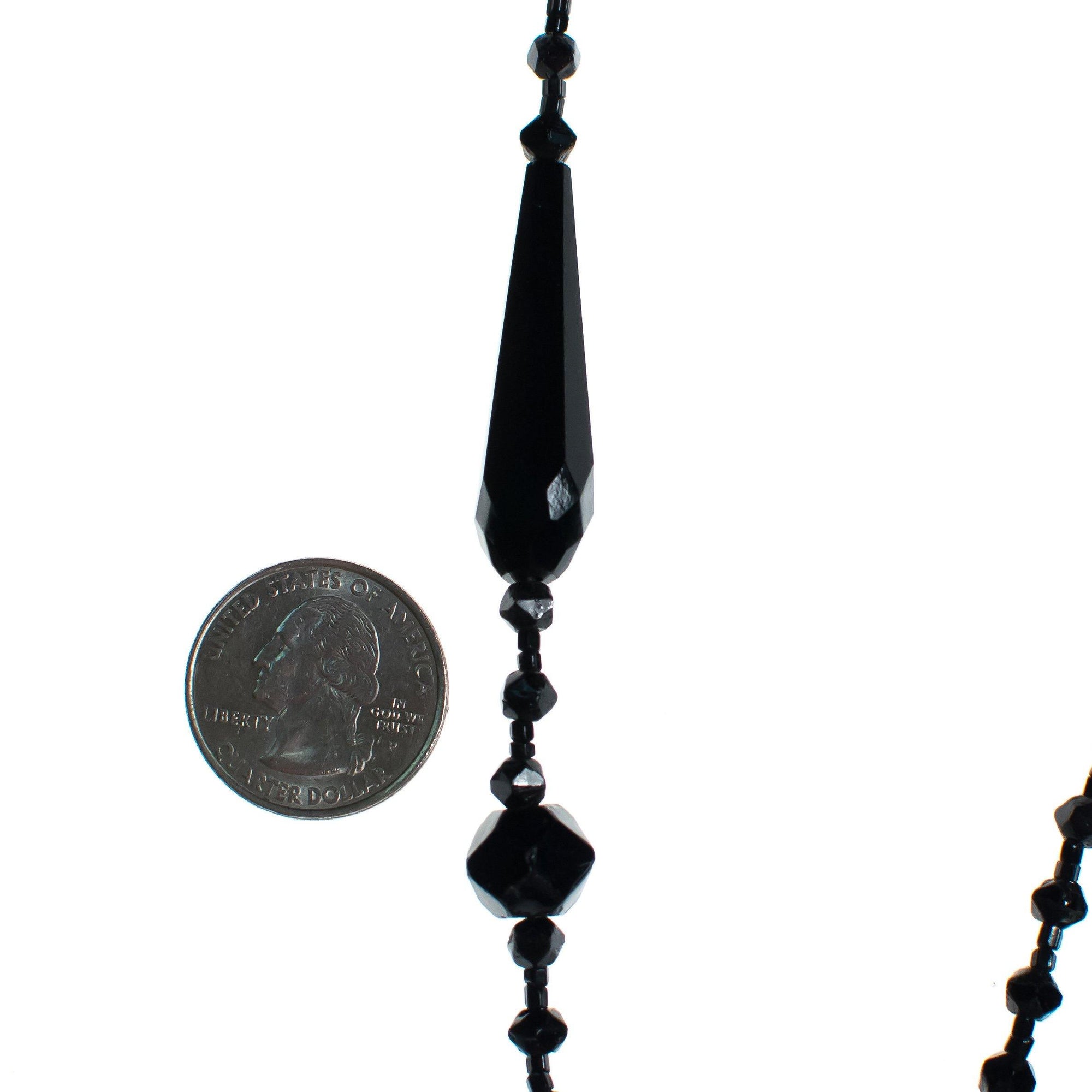 Vintage Czech Art Deco Era Faceted Jet Crystal Necklace by 1920s - Vintage Meet Modern Vintage Jewelry - Chicago, Illinois - #oldhollywoodglamour #vintagemeetmodern #designervintage #jewelrybox #antiquejewelry #vintagejewelry