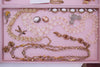 Vintage Champagne Gold Aurora Borealis Double Strand Faceted Crystal Necklace by 1950s - Vintage Meet Modern Vintage Jewelry - Chicago, Illinois - #oldhollywoodglamour #vintagemeetmodern #designervintage #jewelrybox #antiquejewelry #vintagejewelry