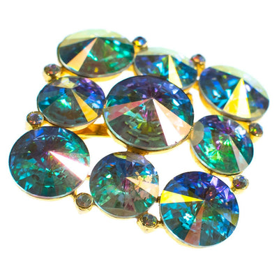 Vintage Weiss Sparkling Aurora Borealis Iridescent Rhinestone Brooch by Weiss - Vintage Meet Modern Vintage Jewelry - Chicago, Illinois - #oldhollywoodglamour #vintagemeetmodern #designervintage #jewelrybox #antiquejewelry #vintagejewelry