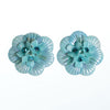 Vintage Huge Light Blue Flower Lucite Statement Earrings, Blue Rhinestones, Silver Tone Backs, Clip-on by Lucite - Vintage Meet Modern Vintage Jewelry - Chicago, Illinois - #oldhollywoodglamour #vintagemeetmodern #designervintage #jewelrybox #antiquejewelry #vintagejewelry