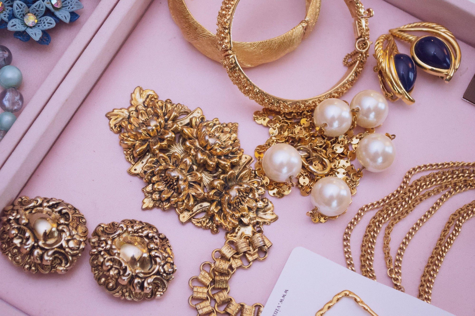 Vintage 1940s Gold Repousse Statement Earrings by 1940s - Vintage Meet Modern Vintage Jewelry - Chicago, Illinois - #oldhollywoodglamour #vintagemeetmodern #designervintage #jewelrybox #antiquejewelry #vintagejewelry