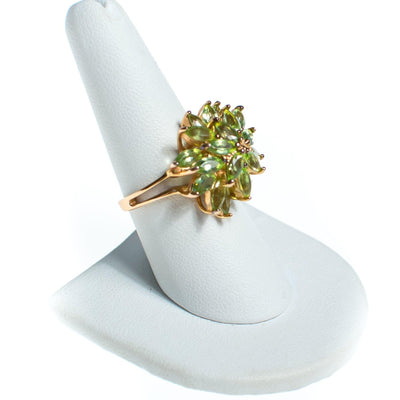 Vintage Peridot Cluster Cocktail Statement Ring 18kt Gold Over Sterling Silver by Peridot - Vintage Meet Modern Vintage Jewelry - Chicago, Illinois - #oldhollywoodglamour #vintagemeetmodern #designervintage #jewelrybox #antiquejewelry #vintagejewelry