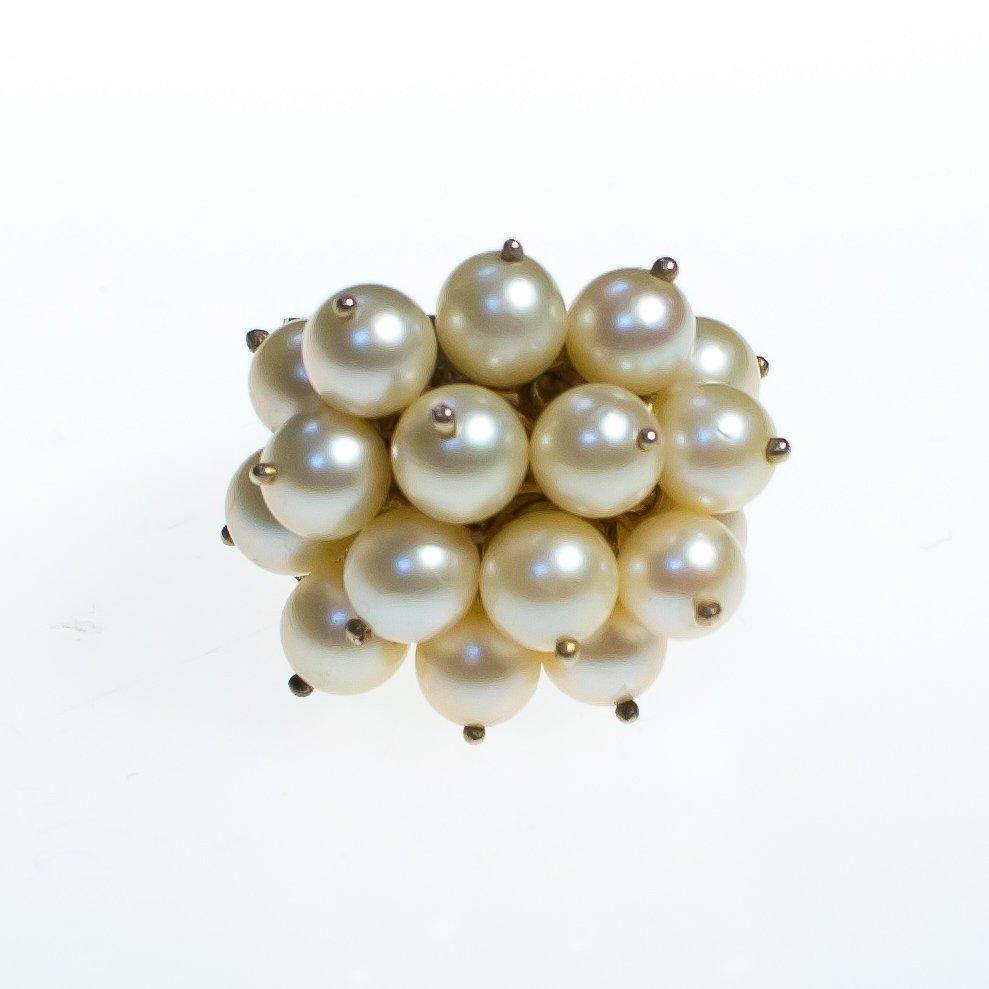 Vintage 1960s Cluster Pearl Statement Ring