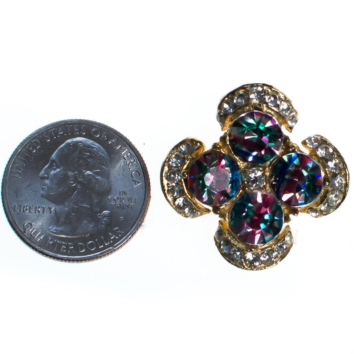 Vintage Rainbow Iris and Diamante Rhinestone Brooch, Scatter Pin by 1950s - Vintage Meet Modern Vintage Jewelry - Chicago, Illinois - #oldhollywoodglamour #vintagemeetmodern #designervintage #jewelrybox #antiquejewelry #vintagejewelry