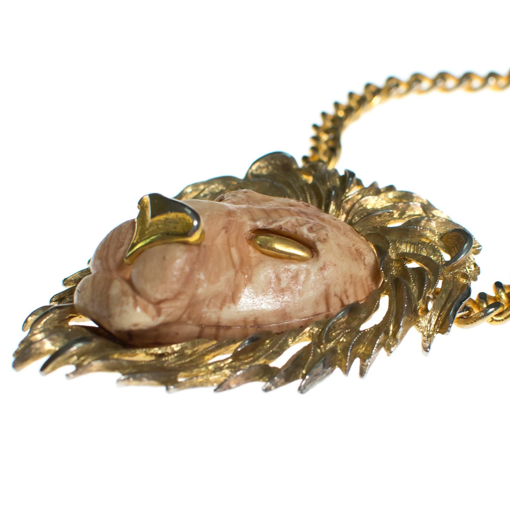 Vintage Huge Razza Lion Statement Necklace by Razza - Vintage Meet Modern Vintage Jewelry - Chicago, Illinois - #oldhollywoodglamour #vintagemeetmodern #designervintage #jewelrybox #antiquejewelry #vintagejewelry