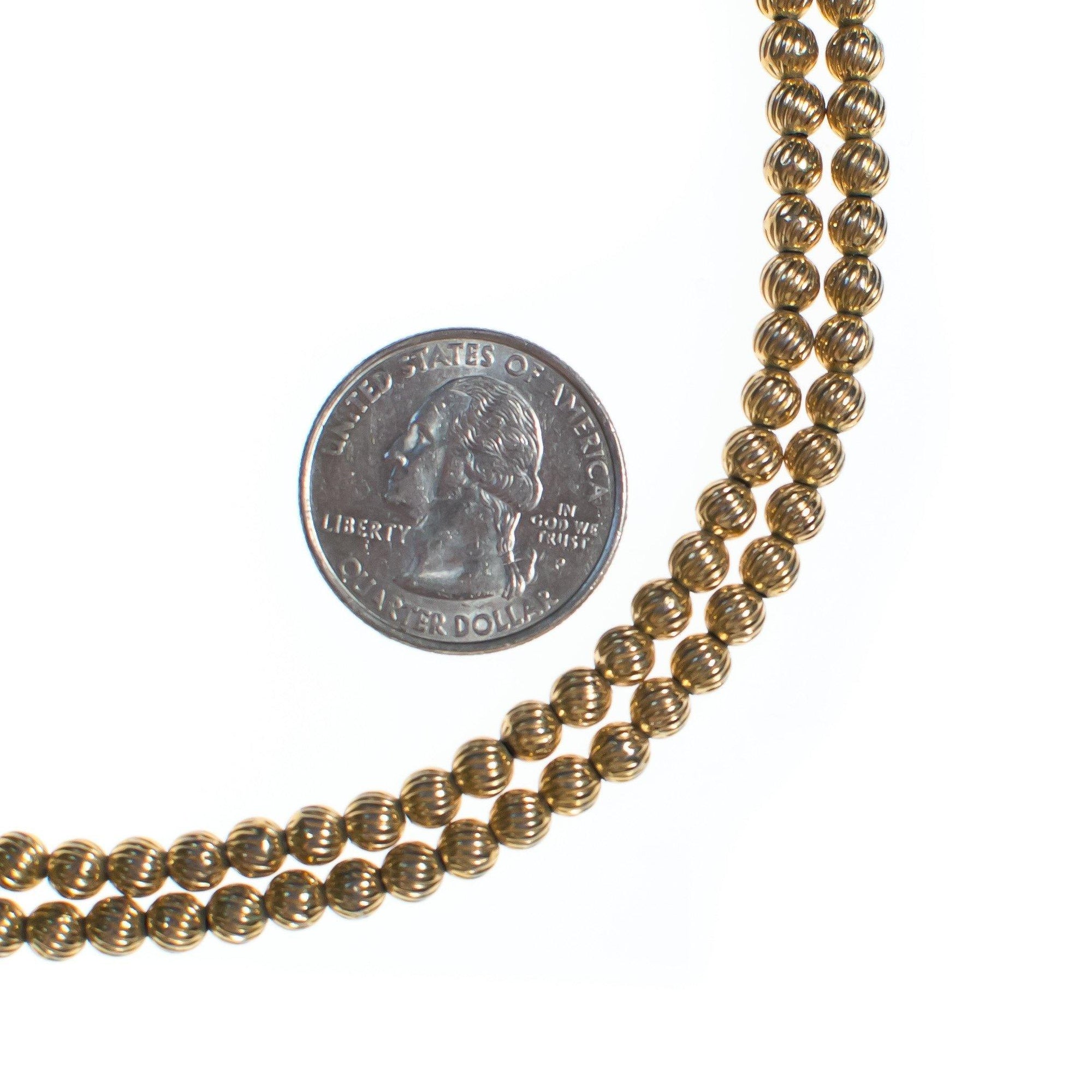 Vintage Crown Trifari Gold Bead Double Strand Necklace by Crown Trifari - Vintage Meet Modern Vintage Jewelry - Chicago, Illinois - #oldhollywoodglamour #vintagemeetmodern #designervintage #jewelrybox #antiquejewelry #vintagejewelry