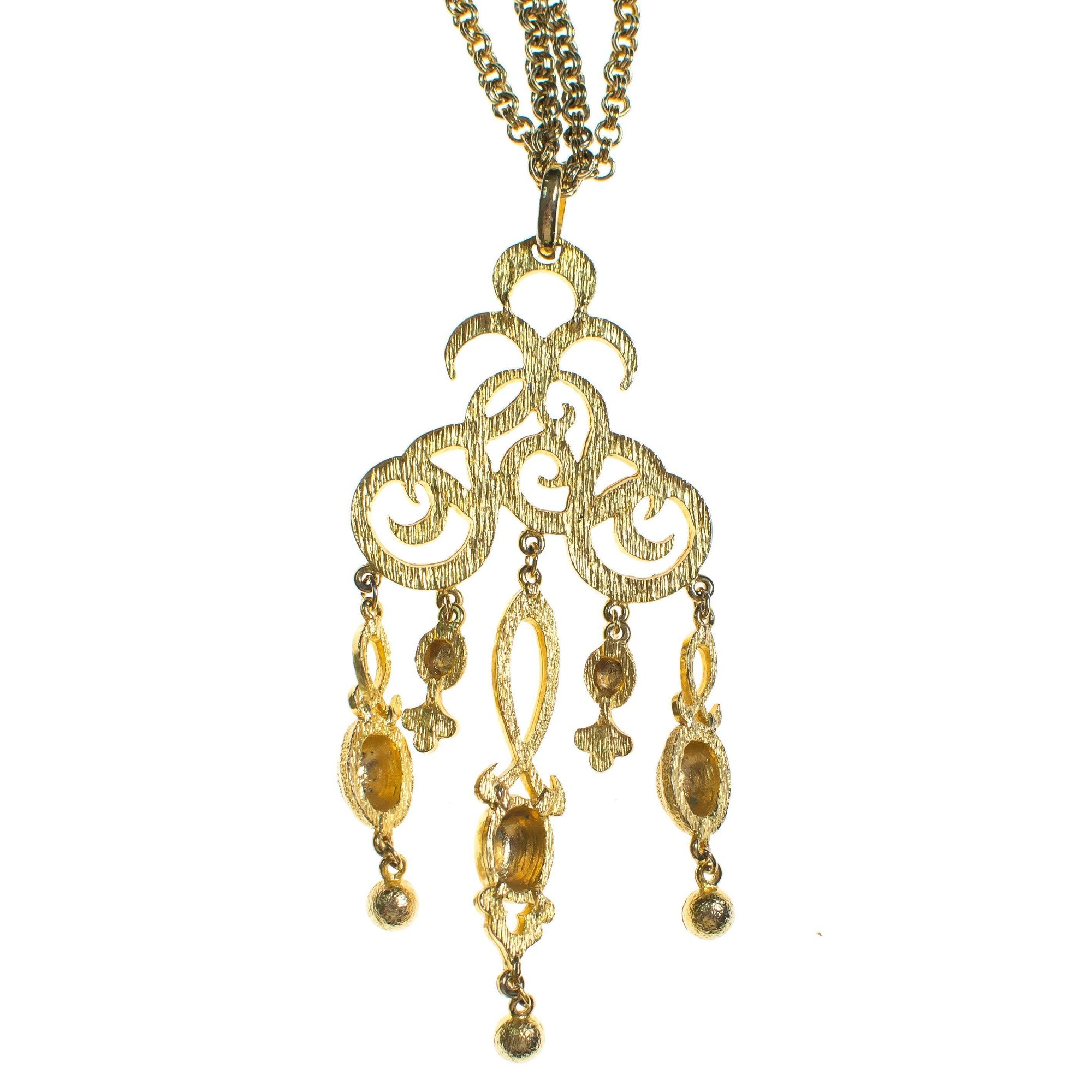 Vintage Crown Trifari 1960s Modernist Charm Statement Necklace by Crown Trifari - Vintage Meet Modern Vintage Jewelry - Chicago, Illinois - #oldhollywoodglamour #vintagemeetmodern #designervintage #jewelrybox #antiquejewelry #vintagejewelry