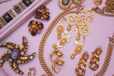 Vintage Crown Trifari 1960s Modernist Charm Statement Necklace by Crown Trifari - Vintage Meet Modern Vintage Jewelry - Chicago, Illinois - #oldhollywoodglamour #vintagemeetmodern #designervintage #jewelrybox #antiquejewelry #vintagejewelry