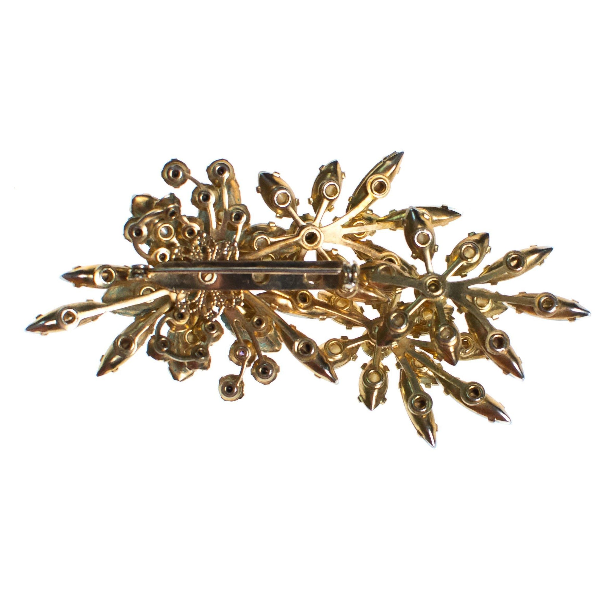 Vintage Judy Lee Faux Pearl and Aurora Borealis Rhinestone Brooch by Judy Lee - Vintage Meet Modern Vintage Jewelry - Chicago, Illinois - #oldhollywoodglamour #vintagemeetmodern #designervintage #jewelrybox #antiquejewelry #vintagejewelry