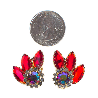 Vintage Juliana Red Rhinestone Earrings by Juliana - Vintage Meet Modern Vintage Jewelry - Chicago, Illinois - #oldhollywoodglamour #vintagemeetmodern #designervintage #jewelrybox #antiquejewelry #vintagejewelry