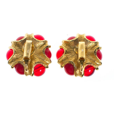 Vintage 1960s Ruby Red Cabochon Statement Earrings by 1960s - Vintage Meet Modern Vintage Jewelry - Chicago, Illinois - #oldhollywoodglamour #vintagemeetmodern #designervintage #jewelrybox #antiquejewelry #vintagejewelry