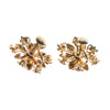 Vintage Gold Star Flower Earrings with Red Rhinestones and Faux Pearl by 1950s - Vintage Meet Modern Vintage Jewelry - Chicago, Illinois - #oldhollywoodglamour #vintagemeetmodern #designervintage #jewelrybox #antiquejewelry #vintagejewelry