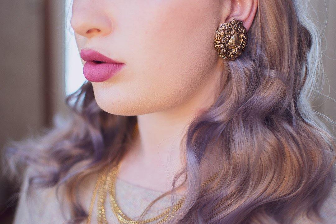 Vintage 1940s Gold Repousse Statement Earrings by 1940s - Vintage Meet Modern Vintage Jewelry - Chicago, Illinois - #oldhollywoodglamour #vintagemeetmodern #designervintage #jewelrybox #antiquejewelry #vintagejewelry