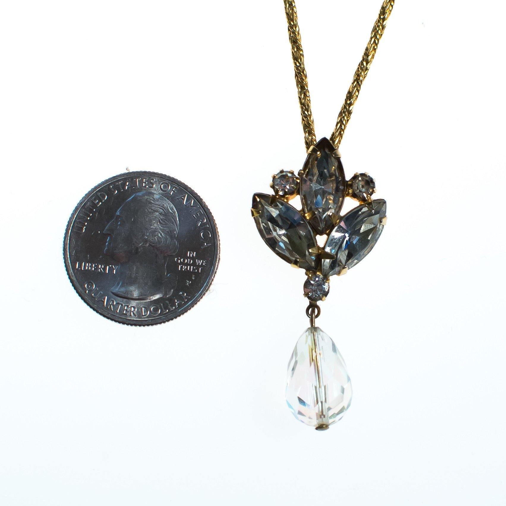 Vintage Juliana Rhinestone Pendant Necklace by Juliana - Vintage Meet Modern Vintage Jewelry - Chicago, Illinois - #oldhollywoodglamour #vintagemeetmodern #designervintage #jewelrybox #antiquejewelry #vintagejewelry