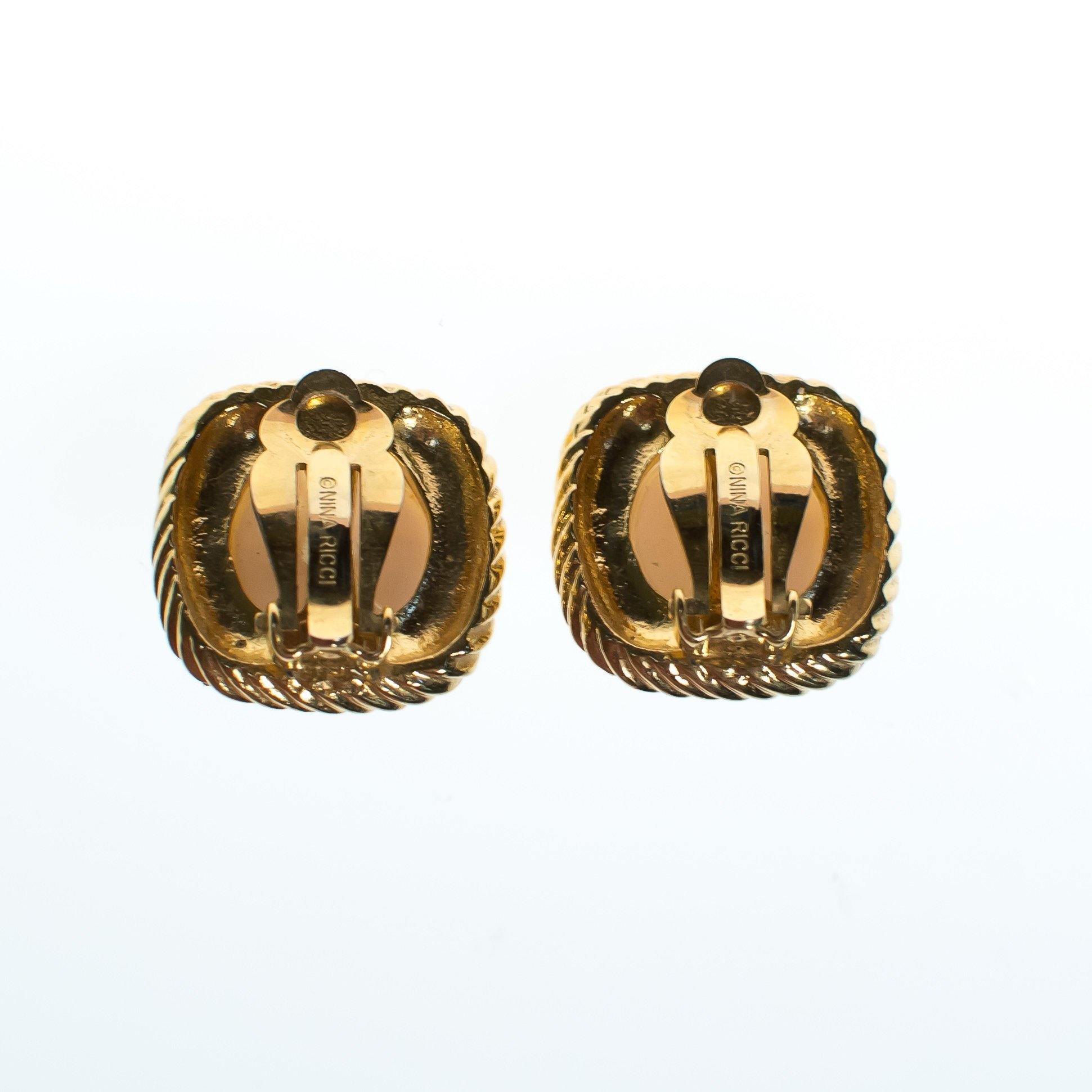 Vintage Nina Ricci Pearl, Diamante Crystals, Statement Earrings Gold Tone Setting, Clip-on by Nina Ricci - Vintage Meet Modern Vintage Jewelry - Chicago, Illinois - #oldhollywoodglamour #vintagemeetmodern #designervintage #jewelrybox #antiquejewelry #vintagejewelry