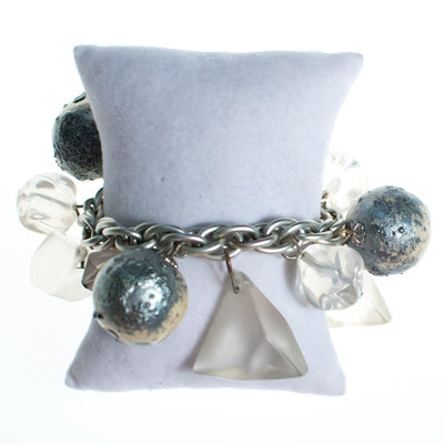 Vintage 1960s Chunky Lucite and Gray Bubble Bead Bracelet by Mid Century Modern - Vintage Meet Modern Vintage Jewelry - Chicago, Illinois - #oldhollywoodglamour #vintagemeetmodern #designervintage #jewelrybox #antiquejewelry #vintagejewelry