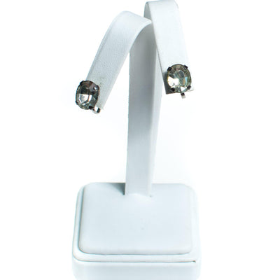 Vintage Art Deco Era 1940s Oval Faceted Diamante Crystal Screwback Stud Earrings by Art Deco - Vintage Meet Modern Vintage Jewelry - Chicago, Illinois - #oldhollywoodglamour #vintagemeetmodern #designervintage #jewelrybox #antiquejewelry #vintagejewelry