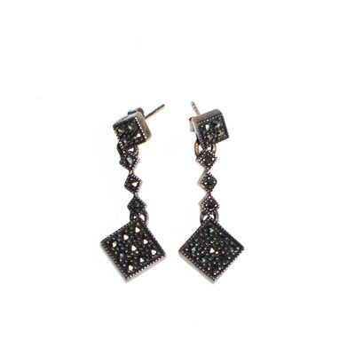 Vintage Sterling Sterling Silver and Marcasite Drop Earrings by Sterling Silver - Vintage Meet Modern Vintage Jewelry - Chicago, Illinois - #oldhollywoodglamour #vintagemeetmodern #designervintage #jewelrybox #antiquejewelry #vintagejewelry