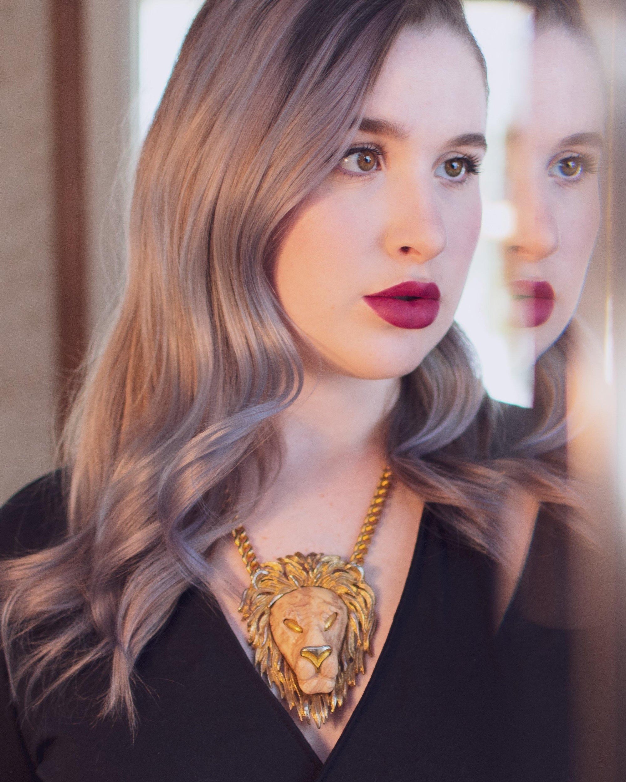 Vintage Huge Razza Lion Statement Necklace by Razza - Vintage Meet Modern Vintage Jewelry - Chicago, Illinois - #oldhollywoodglamour #vintagemeetmodern #designervintage #jewelrybox #antiquejewelry #vintagejewelry