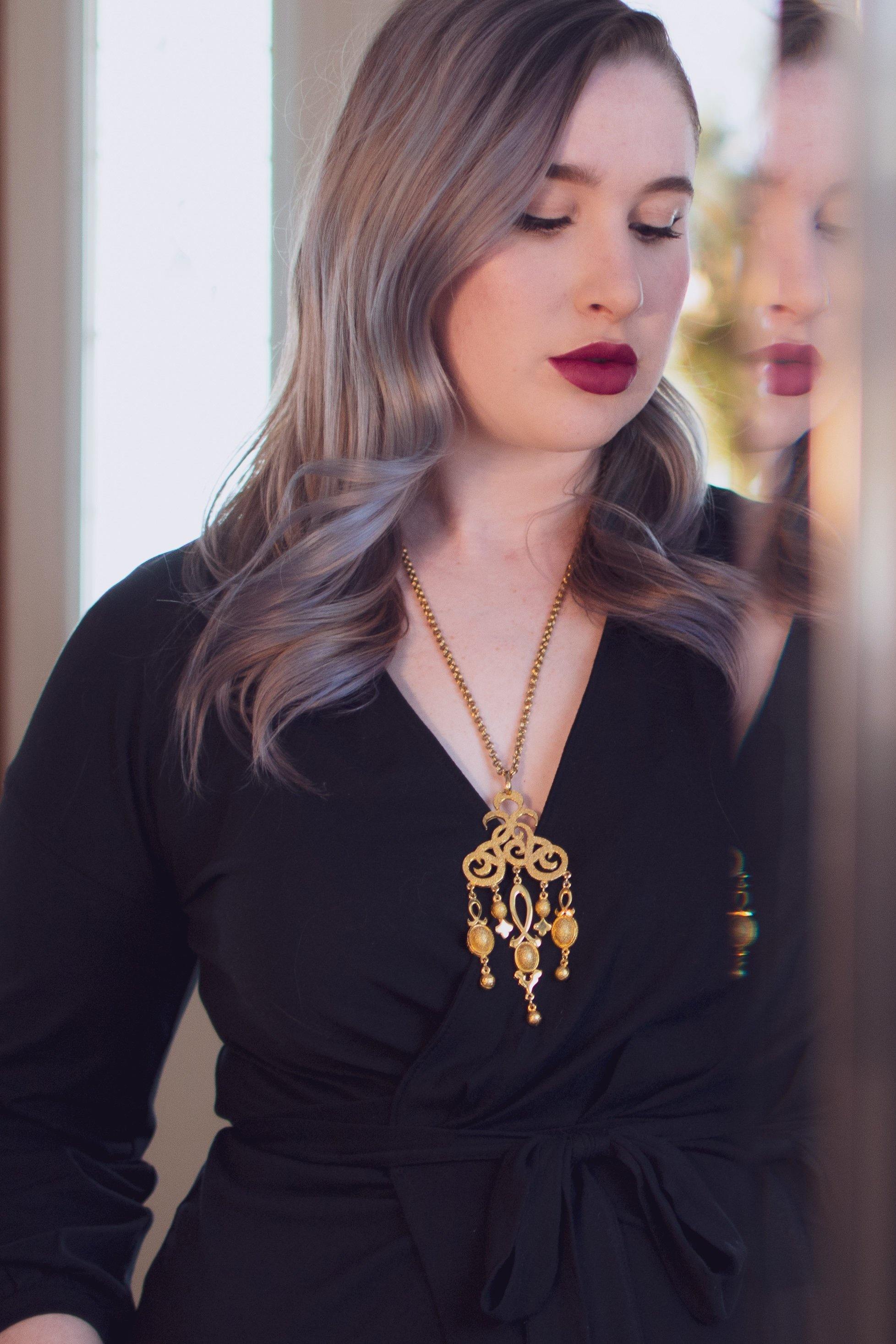 Vintage Crown Trifari 1960s Modernist Charm Statement Necklace by Crown Trifari - Vintage Meet Modern Vintage Jewelry - Chicago, Illinois - #oldhollywoodglamour #vintagemeetmodern #designervintage #jewelrybox #antiquejewelry #vintagejewelry