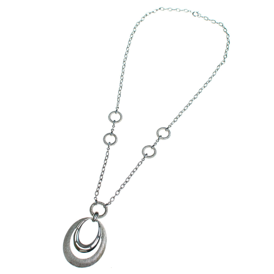 Vintage Crown Trifari Silver Modernist Statement Necklace by Crown Trifari - Vintage Meet Modern Vintage Jewelry - Chicago, Illinois - #oldhollywoodglamour #vintagemeetmodern #designervintage #jewelrybox #antiquejewelry #vintagejewelry