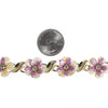 Vintage Coro Purple and White Flower Flower Bracelet by 1950s - Vintage Meet Modern Vintage Jewelry - Chicago, Illinois - #oldhollywoodglamour #vintagemeetmodern #designervintage #jewelrybox #antiquejewelry #vintagejewelry