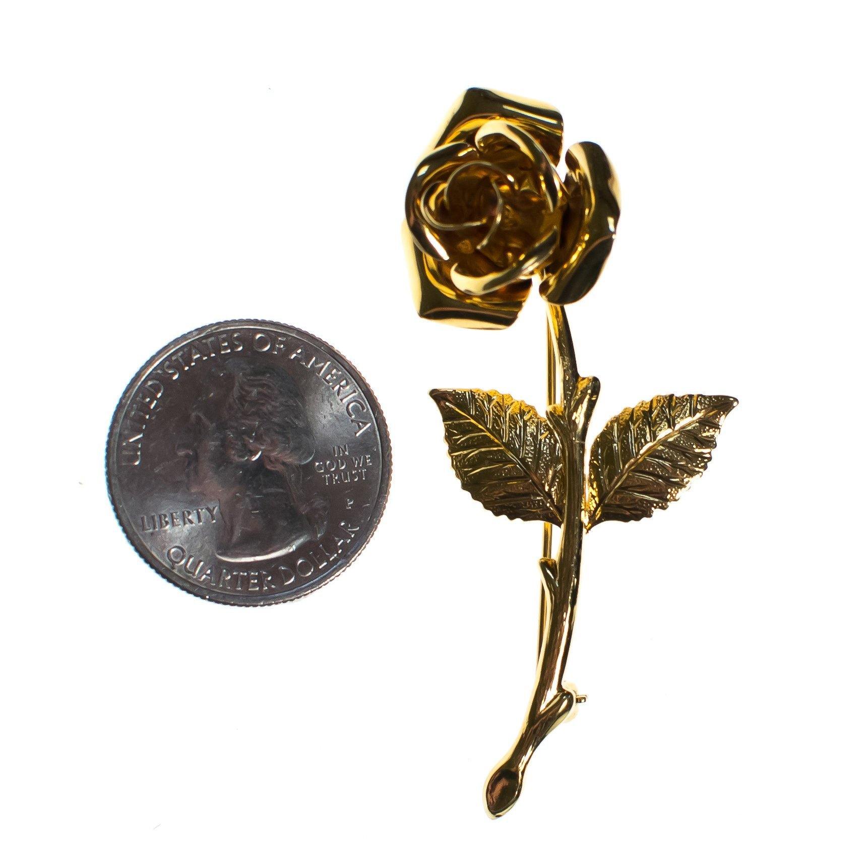 Vintage Brooch, Rose Brooch, Gold Tone Brooch, Brooches and Pins by 1950s - Vintage Meet Modern Vintage Jewelry - Chicago, Illinois - #oldhollywoodglamour #vintagemeetmodern #designervintage #jewelrybox #antiquejewelry #vintagejewelry