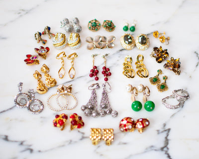 Vintage Rhinestone Hoop Earrings by 1950s - Vintage Meet Modern Vintage Jewelry - Chicago, Illinois - #oldhollywoodglamour #vintagemeetmodern #designervintage #jewelrybox #antiquejewelry #vintagejewelry