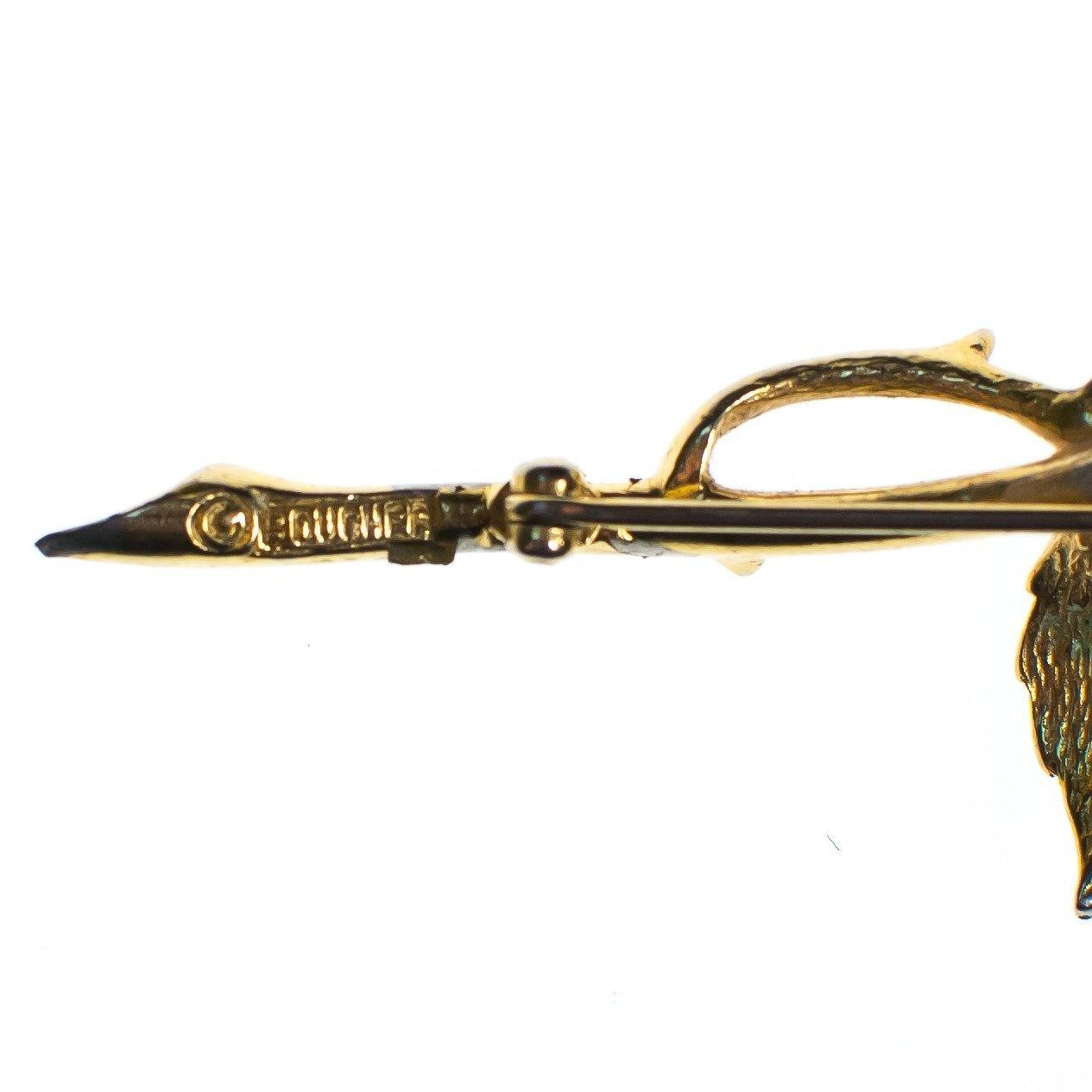 Vintage Boucher Long Stem Gold Rose Brooch, Gold Tone Setting, Brooches and Pins by Boucher - Vintage Meet Modern Vintage Jewelry - Chicago, Illinois - #oldhollywoodglamour #vintagemeetmodern #designervintage #jewelrybox #antiquejewelry #vintagejewelry