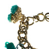 Vintage 1940s Made in Germany Chunky Charm Bracelet with Faux Emerald Jade Glass Elephant and Floral Charms by 1940s - Vintage Meet Modern Vintage Jewelry - Chicago, Illinois - #oldhollywoodglamour #vintagemeetmodern #designervintage #jewelrybox #antiquejewelry #vintagejewelry