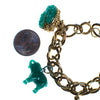 Vintage 1940s Made in Germany Chunky Charm Bracelet with Faux Emerald Jade Glass Elephant and Floral Charms by 1940s - Vintage Meet Modern Vintage Jewelry - Chicago, Illinois - #oldhollywoodglamour #vintagemeetmodern #designervintage #jewelrybox #antiquejewelry #vintagejewelry