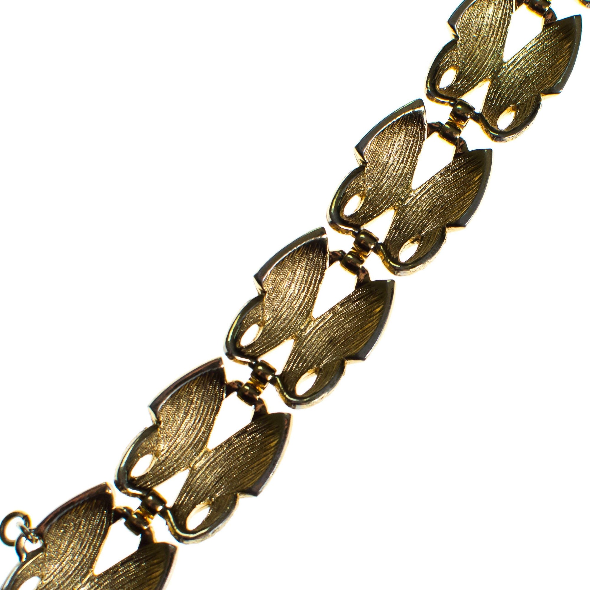 Vintage Monet Mid Century Modern Double Link Bracelet, Brushed Gold Tone, Safety Chain, Snap Lock Clasp by Monet - Vintage Meet Modern Vintage Jewelry - Chicago, Illinois - #oldhollywoodglamour #vintagemeetmodern #designervintage #jewelrybox #antiquejewelry #vintagejewelry