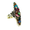 Vintage Mid Century Modern Speckled Rainbow Gemstone Statement Ring by 1950s - Vintage Meet Modern Vintage Jewelry - Chicago, Illinois - #oldhollywoodglamour #vintagemeetmodern #designervintage #jewelrybox #antiquejewelry #vintagejewelry
