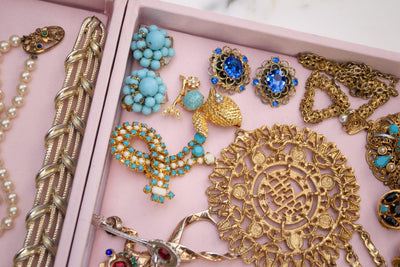 Vintage Sapphire Blue Rhinestones Statement Earrings, Silver Tone Setting, Clip-on Earrings by 1960s - Vintage Meet Modern Vintage Jewelry - Chicago, Illinois - #oldhollywoodglamour #vintagemeetmodern #designervintage #jewelrybox #antiquejewelry #vintagejewelry