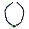 Vintage Lapis Bead and Emerald Lucite Beaded Statement Necklace by 1980s - Vintage Meet Modern Vintage Jewelry - Chicago, Illinois - #oldhollywoodglamour #vintagemeetmodern #designervintage #jewelrybox #antiquejewelry #vintagejewelry
