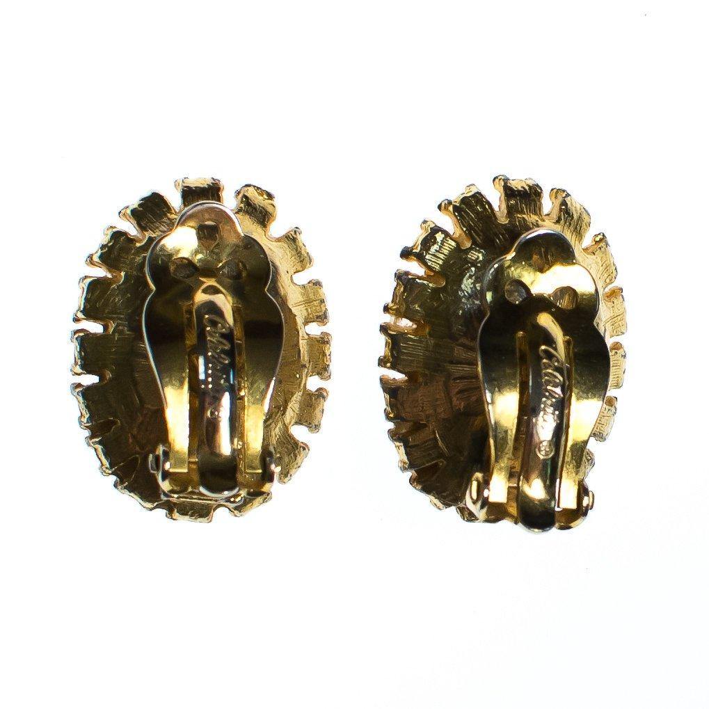 Vintage Celebrity NY Gold Rose and Black Cameo Style Earrings by Celebrity NY - Vintage Meet Modern Vintage Jewelry - Chicago, Illinois - #oldhollywoodglamour #vintagemeetmodern #designervintage #jewelrybox #antiquejewelry #vintagejewelry