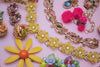 Vintage Yellow Flower Choker Necklace with Aurora Borealis Crystals by 1950s - Vintage Meet Modern Vintage Jewelry - Chicago, Illinois - #oldhollywoodglamour #vintagemeetmodern #designervintage #jewelrybox #antiquejewelry #vintagejewelry