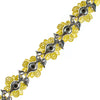 Vintage Yellow Flower Choker Necklace with Aurora Borealis Crystals by 1950s - Vintage Meet Modern Vintage Jewelry - Chicago, Illinois - #oldhollywoodglamour #vintagemeetmodern #designervintage #jewelrybox #antiquejewelry #vintagejewelry