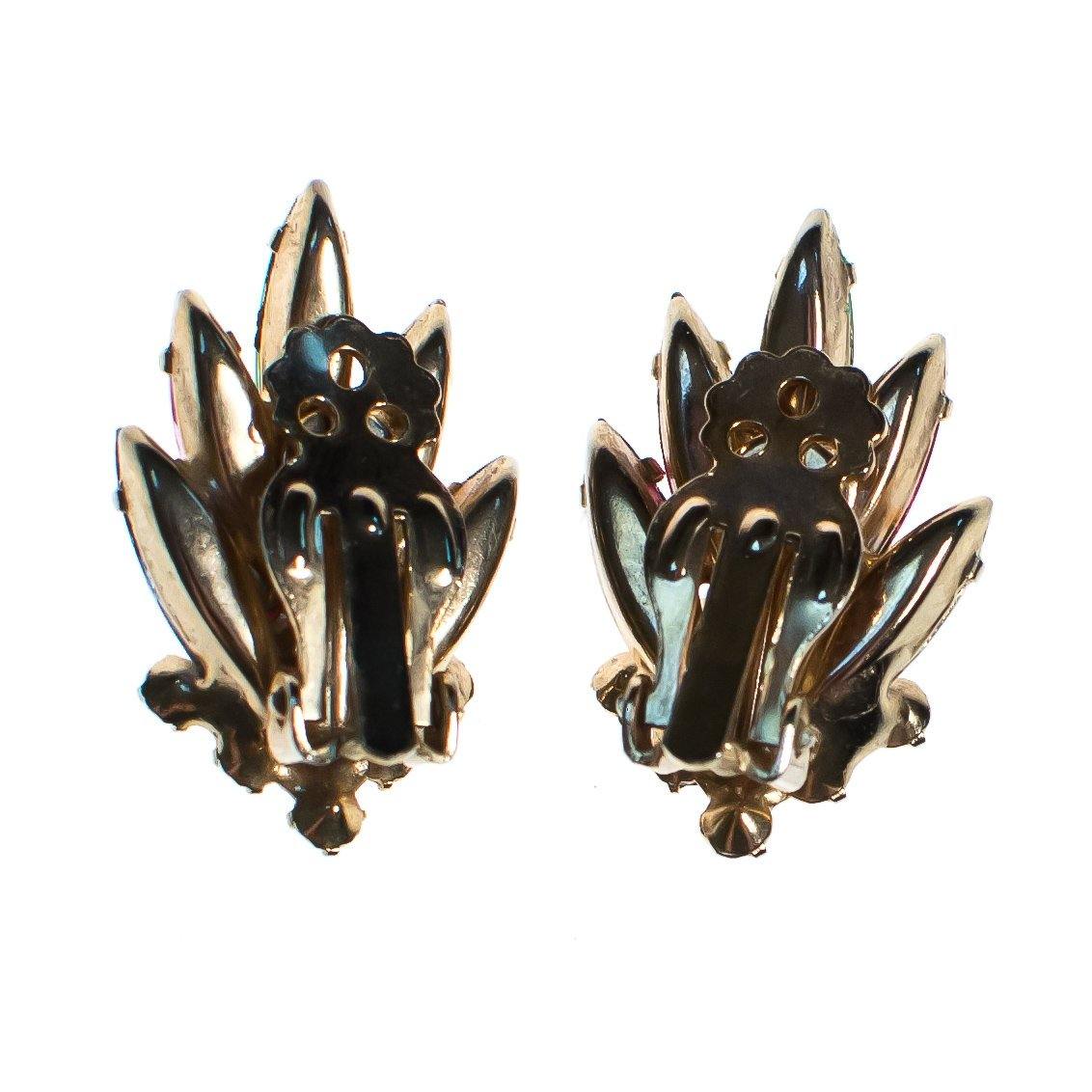 Vintage Made in Austria Pink Blue and Green Rhinestone Statement Earrings by Made in Austria - Vintage Meet Modern Vintage Jewelry - Chicago, Illinois - #oldhollywoodglamour #vintagemeetmodern #designervintage #jewelrybox #antiquejewelry #vintagejewelry